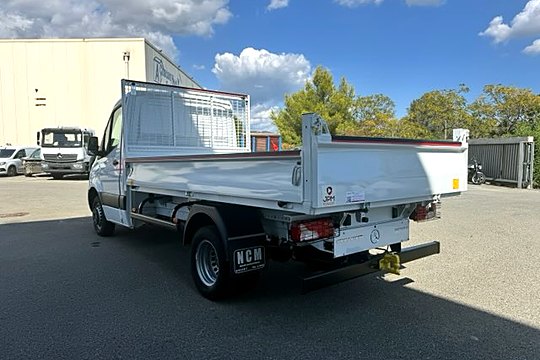 Benne basculante avec rehausse grillagée sur Mercedes Sprinter